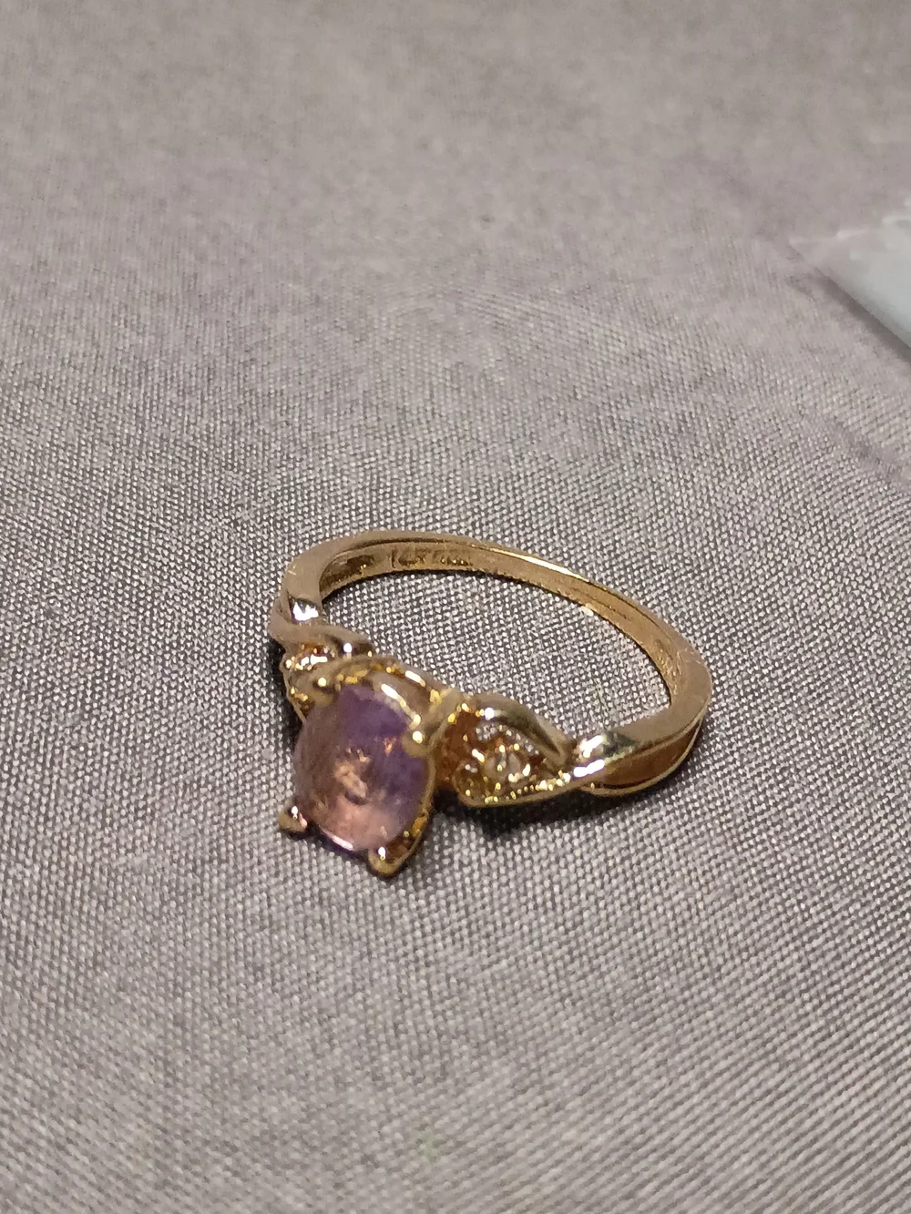 Gold Ring with Purple Stone - Women Jewelry